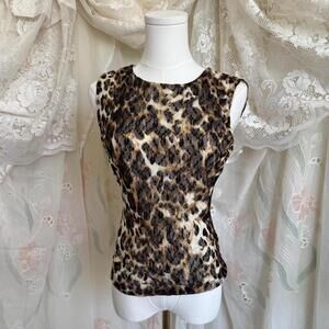 NWT Y2K leopard print micromesh tank top Sz. L